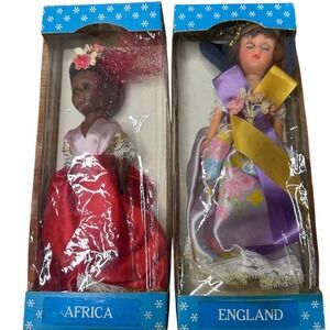 Vintage ARCO Miss England Dolls of the World Doll 2‎ dolls new in box